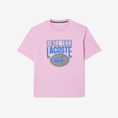 Áo phông Lacoste Chính hãng - Loose Fit Heavy Cotton Printed T-Shirt - Màu Hồng| JapanSport TH7315-51-IXV