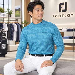Áo Dài Tay FOOTJOY Chính Hãng - Footwear Motif Print Mock Neck - Màu Navy | JapanSport 32179 FJ-F24-S03