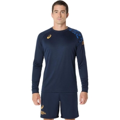 Áo Dài Tay Asics Chính Hãng - Unisex Topline Family  - Màu Xanh | JapanSport 2053A209-400