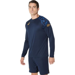 Áo Dài Tay Asics Chính Hãng - Unisex Topline Family  - Màu Xanh | JapanSport 2053A209-400