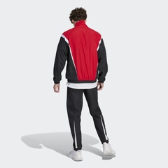 Bộ thể thao Adidas Nam Chính Hãng - SPORTSWEAR WOVEN NON-HOODED TRACK SUIT - Đen/Đỏ | JapanSport IJ6073
