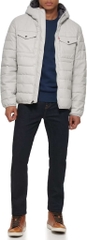 Áo Khoác Levi's Chính Hãng - Levis Men Double Pocket Stretch Quilted Down Jacket - Màu Trắng | JapanSport LM2RU419-ICE