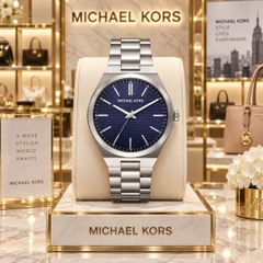 Đồng hồ Michael Kors Nam Chính hãng - Lennox - Màu Bạc mặt xanh | JapanSport MK9227