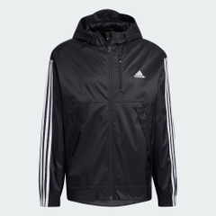 Áo Khoác Adidas Nam Nữ Chính Hãng - 3-Stripes Loose Fit Hooded Woven Jacket - Đen | JapanSport IB0248