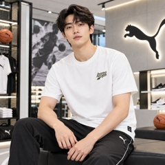Áo Phông Puma Chính hãng - HOOPS Graphic Tee - Màu Trắng | JapanSport 637319-02