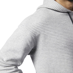 Áo Khoác Reebok Chính Hãng - Workout Ready Fleece Pullover Hoodie - Màu ghi | JapanSport EC0871