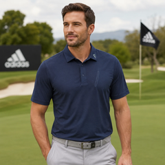Áo Polo Adidas Nam Chính Hãng - Twistknit Short Sleeve Pocket - Navy | JapanSport JG1319