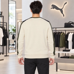 Áo Dài Tay Puma Nam Chính Hãng - PUMA ESS+ BLOCK Crew  - Màu Xanh/Trắng | JapanSport 849564-64