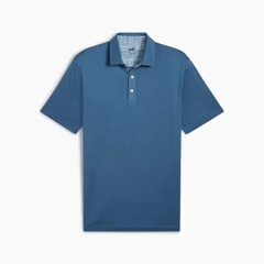 Áo Polo Puma Chính Hãng - Fair Isle Trim Polo Blue Horizon - Màu Xanh | JapanSport 627640-02