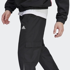 Bộ thể thao Adidas Nam Chính Hãng - SPORTSWEAR WOVEN NON-HOODED TRACK SUIT - Đen/Đỏ | JapanSport IJ6073