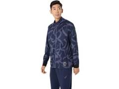Áo Khoác Asics Chính Hãng -  Dry Graphic Stretch Knit Jacket- Màu xanh navy đậm.| JapanSport  2031E985-400