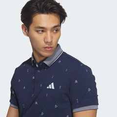 Áo Polo Adidas Nam Chính Hãng - MONOGRUM SHORT-SLEEVE POLO SHIRT - Màu Navy | JapanSport JZ4364