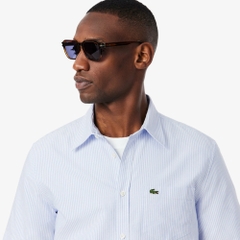 Áo Sơ Mi Lacoste Chính Hãng - Regular Fit Short Sleeve Oxford Shirt- Màu Xanh | JapanSport CH5624-51-E7B