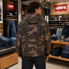 Áo Khoác Levi's Chính Hãng - Water-Resistant Soft Shell Trail Hoodie - Màu Rằn Ri | JapanSport LM2RP196 cfg