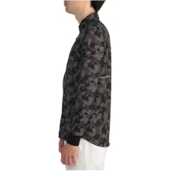 Áo Sơ mi Mizuno Chính Hãng - Golf wear mesh jacquard print long-sleeved ribbed - Màu Đen | JapanSport E2MA2003-08
