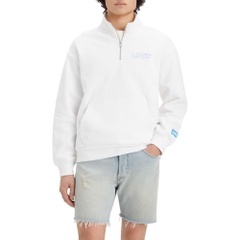Áo Khoác Levi's Chính Hãng - Relaxed Graphic Quarter Zip Pocket Sweatshirt - Màu Trắng | JapanSport A52420009