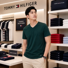 Set 3 Áo Phông Tommy Hilfiger Chính Hãng - Men's Cotton Classic 3-Pack V-Neck Undershirts - Màu Xanh/Trắng/Đen | JapanSport 4300134792