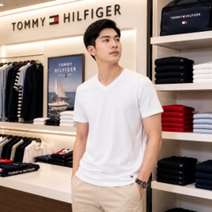 Set 3 Áo Phông Tommy Hilfiger Chính Hãng - Men's Cotton Classic 3-Pack V-Neck Undershirts - Màu Xanh/Trắng/Đen | JapanSport 4300134792