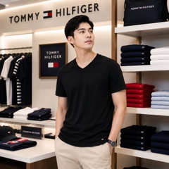 Set 3 Áo Phông Tommy Hilfiger Chính Hãng - Men's Cotton Classic 3-Pack V-Neck Undershirts - Màu Xanh/Trắng/Đen | JapanSport 4300134792
