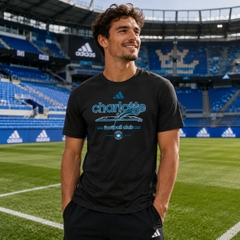 Áo Phông Adidas Nam Chính Hãng - Charlotte FC Vintage World Pre-Game Short Sleeve T-Shirt - Màu Đen | JapanSport JP5010