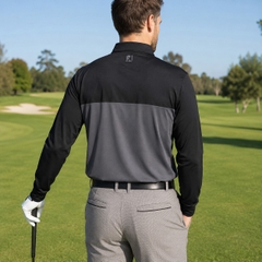 Áo Dài Tay FOOTJOY Chính Hãng - Golf Tonal Color Block Long Sleeve Shirt - Màu Đen | JapanSport 32096-FJ-F24-S16