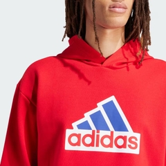 Áo Adidas Nam Chính Hãng - Future Icons Badge of Sport Hoodie - Màu Đỏ | JapanSport IS8338
