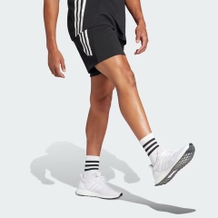 Quần Short Adidas Nam Chính Hãng - Men's 3-Stripes Sweat Half Pants - Màu Đen| JapanSport IN3312