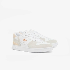 Giày Lacoste Nữ Chính Hãng - T-Clip Set Leather Sneakers - Màu Be | JapanSport 7-48SFA0043-1Y9