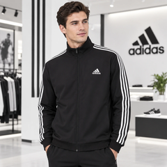 Áo Khoác Nam Adidas Chính hãng - AEROREADY Essentials Regular-Fit 3-Stripes Track Suit - Đen | JapanSport GK9950