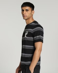 Áo Phông Puma Chính hãng -  Squad Striped T-Shirt  - Màu Đen | JapanSport 676014-01