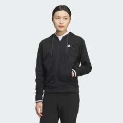 Áo Khoác Adidas Nữ Chính Hãng - WIND.RDY Water-Repellent Full-Zip Shirred - Màu Đen | JapanSport IS4782