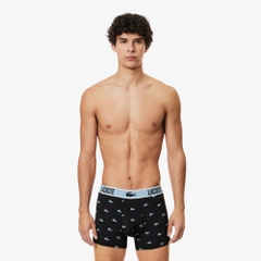 Quần Boxer Lacoste Chính hãng - 3-Pack Crocodile Print - Màu Đen/Xám/Trắng | JapanSport 5H5152-51-SHQ