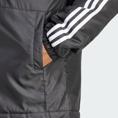Áo Khoác Adidas Chính Hãng - Essentials 3-Stripes Insulated Hooded Jacket - Màu Đen | JapanSport IN7194