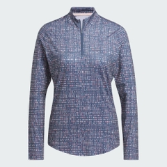 Áo Khoác Adidas Nữ Chính Hãng - Ultimate365 Printed Quarter Zip Mock - Màu Xanh | JapanSport  IX1406