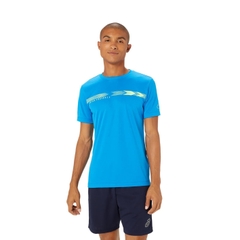 Áo Phông Asics Chính Hãng - Dry Practice Graphic Logo Short Sleeve Soccer Shirt  - Màu Xanh | JapanSport 2101A280-402