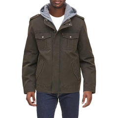 Áo Khoác Levi's Chính Hãng - Washed Cotton Hooded Military Jacket - Màu Nâu Đậm | JapanSport LM8RC364-dbr