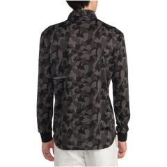 Áo Sơ mi Mizuno Chính Hãng - Golf wear mesh jacquard print long-sleeved ribbed - Màu Đen | JapanSport E2MA2003-08