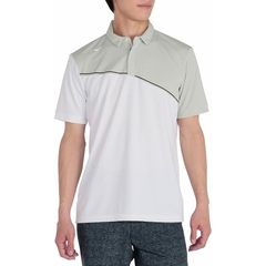 Áo Polo Mizuno Chính Hãng - Ice Touch Solar Cut Short Sleeve Zip-Up Shirt  - Màu Trắng/Xám | JapanSport E2MAC001-87
