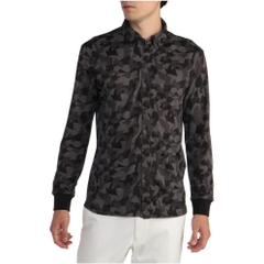 Áo Sơ mi Mizuno Chính Hãng - Golf wear mesh jacquard print long-sleeved ribbed - Màu Đen | JapanSport E2MA2003-08