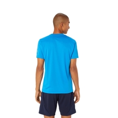 Áo Phông Asics Chính Hãng - Dry Practice Graphic Logo Short Sleeve Soccer Shirt  - Màu Xanh | JapanSport 2101A280-402