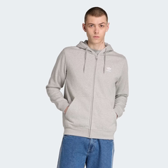 Áo Khoác Adidas Nam Chính Hãng - Trefoil Essentials Full-Zip Hoodie- Grey  | JapanSport JY6167