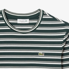 Áo Phông Lacoste nữ Chính hãng - Áo Thun Lacoste Nữ Dáng Suông Sọc Dài Tay Chất Liệu Jersey - Màu Xanh  | JapanSport TF7573-51-AIG