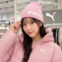 Mũ len trẻ em Puma Chính Hãng - ESS Mid Crown Cuffless Beanie Junior - Màu Hồng | JapanSport 026560-02