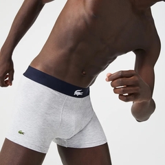 Quần Boxer Lacoste Chính hãng - Lacoste Men's Stretch Cotton Trunks 3-Pack - Màu Navy/Xanh/Xám | JapanSport 5H1774-51-BCK