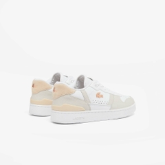 Giày Lacoste Nữ Chính Hãng - T-Clip Set Leather Sneakers - Màu Be | JapanSport 7-48SFA0043-1Y9