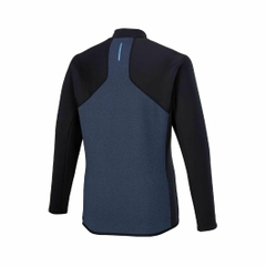 Áo Khoác Mizuno Chính Hãng - Track and Field Wear Mid-Layer Jacket Warm Stretch Slim Silhouette - Màu Xanh | JapanSport U2MCB503-pageant blue heathered