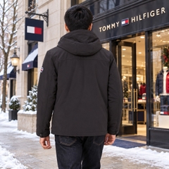 Áo Khoác Tommy Hilfiger Chính hãng - Softshell Hoody with Soft Sherpa Lining - Màu Nâu | JapanSport 156AP477-blk