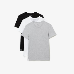 Bộ 3 Áo Phông Lacoste Nam Chính hãng - Men's 3-Pack Cotton Undershirts - Màu Đen/Trắng/Xám | JapanSport TH3321-51-BXY