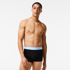 Quần Boxer Lacoste Chính hãng - 3-Pack Logo Waist Trunks - Màu Black/Blue/Green | JapanSport 5H3401-51-B68
