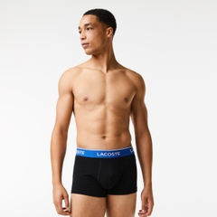 Quần Boxer Lacoste Chính hãng - 3-Pack Logo Waist Trunks - Màu Black/Blue/Green | JapanSport 5H3401-51-B68